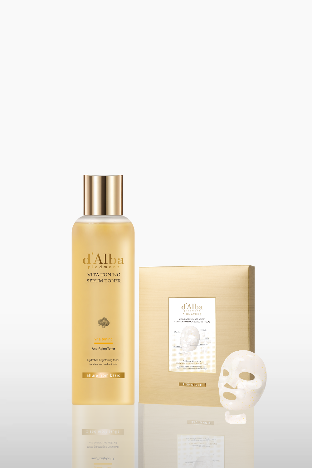 d'Alba Vita Toning Serum Toner & Vita Capsule Anti-Aging Hydrogel Mask