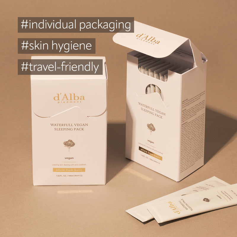 Shape and Benefits of d'Alba Waterfull Vegan Sleeping Pack 